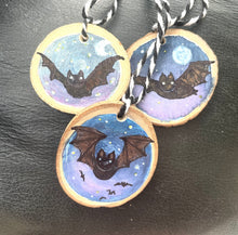 Load image into Gallery viewer, Bat Holiday Ornaments Bats, Halloween Decorations, Plastic Free Halloween Decor
