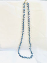 Load image into Gallery viewer, Single Strand Grey Faux Pearl Necklace, Blue-grey Pearls, Icy Blue Necklace
