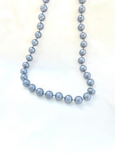 Load image into Gallery viewer, Single Strand Grey Faux Pearl Necklace, Blue-grey Pearls, Icy Blue Necklace
