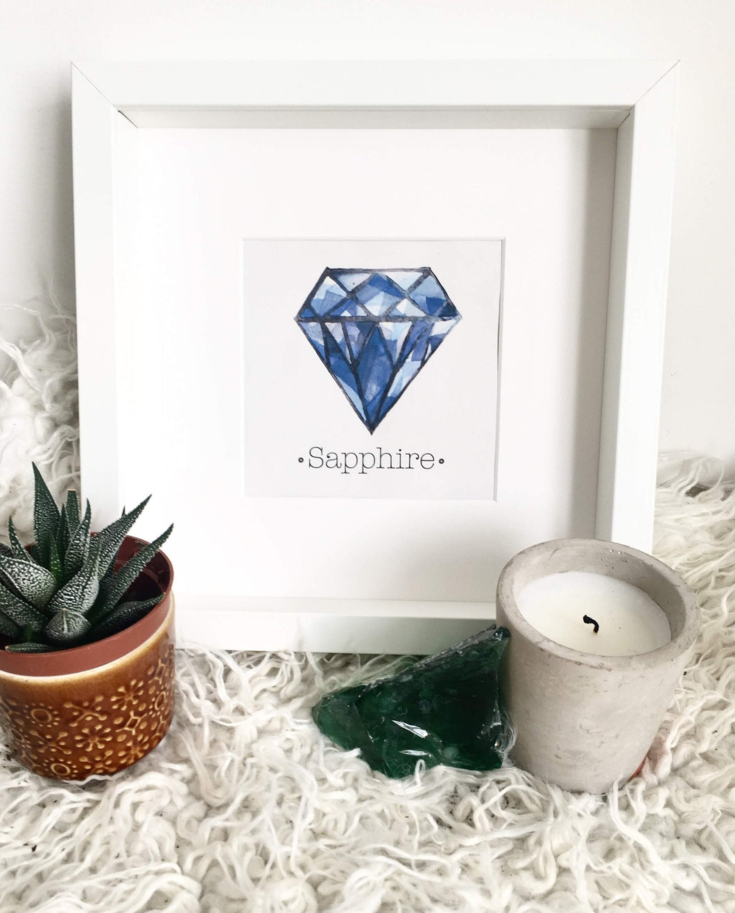 SAPPHIRE Birthstone September Birthstone. Choose Framed or Unframed