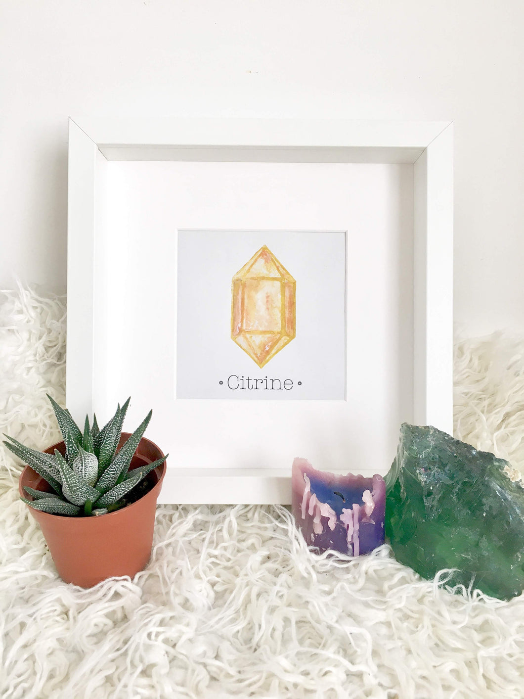 CITRINE November Birthstone Art Print. Choose Framed or Unframed