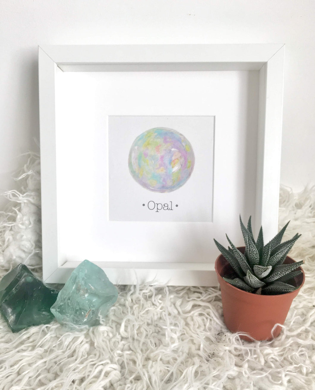 Opal October Birthstone Print OPAL Art. Choose Framed or Unframed