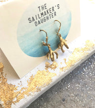 Load image into Gallery viewer, Golden Claw Earrings Gold Claws Dangle Earrings Gold Tone Dangle Earrings hook earrings Talon Earrings
