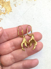 Load image into Gallery viewer, Golden Claw Earrings Gold Claws Dangle Earrings Gold Tone Dangle Earrings hook earrings Talon Earrings
